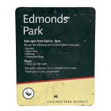 Vintage Chicago Park District 'Edmonds Park' Sign