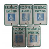 5 Reserved Handicap Reserved Parking Metal Signs
