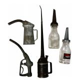 Vintage Railroad & Automotive Oiling Bottles & Gas
