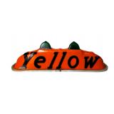 Vintage Yellow Taxi Cab Lighted Roof Top Sign