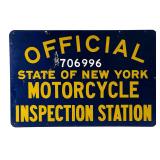 New York Motorcycle Inspection Station Metal Sign
