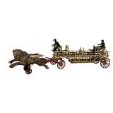 Antique Harris Toy Co Cast Iron Horse Drawn Wagon