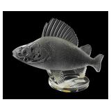 Lalique 'Perche' Frosted Crystal Fish Figurine