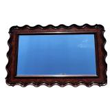 Large 60' Burl Wood Framed Wall Mirror