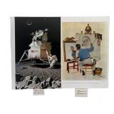 Norman Rockwell Two Autograph Signature Cuts