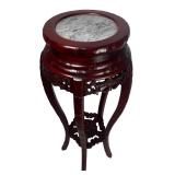 Antique Chinese Rosewood Marble-Top Plant Stand