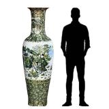 Monumental Japanese Satsuma Moriage Porcelain Vase