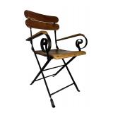 Vintage French Style Folding Bistro Armchair