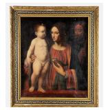 Italian School Holy Family Oil Painting 18-19th C