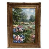 Impressionist Flower Field Landscape Painting