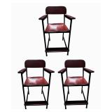 WYETH Style Modernist Billiard Stools with Arms