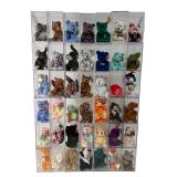 Collection of TY Beanie Babies in Display Cases