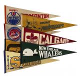 1970s WHA Hockey Full-Size Felt Pennants - Defunct