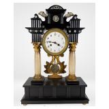 19th C Austrian Biedermeier Ebonized Portal Clock