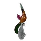 Formia Murano Art Glass Cockatoo Bird Sculpture