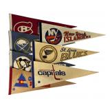 Vintage 1970s NHL Full Size Felt Pennants