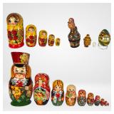 Russian Matryoshka Nesting Dolls, Baba Yaga & Egg