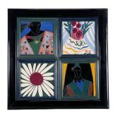 Tamara Jaeger Signed Framed Quad-Tile Wall Art