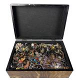 Box filled with Vintage Unsearched Costume Jewelry