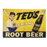 Vintage Ted's Creamy Root Beer Ted Williams Sign