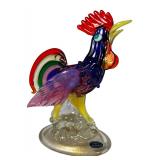 Murano Hand Blown Art Glass Rooster Sculpture