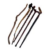 Assortment of Carved Wooden Walking Sticks & Canes