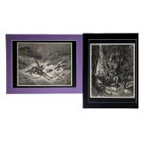 Gustave Dore- Two Don Quixote Engravings