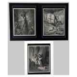 Gustave Dore -  Three Don Quixote Engravings