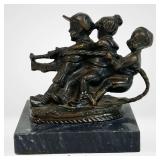 Bronze Sculpture- 'Tug of War' Kids Pulling Rope