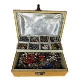 Vintage Jewelry Box full of Costume Jewelry