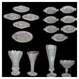 Vintage Pressed and Cut Crystal Glass Collection