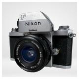 Vintage Nikon F 35mm SLR Camera w/ 28mm Lens