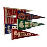Vintage 1960s-1970s College Sport Felt Pennants