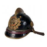Antique Austrian Leather Fire Brigade Helmet