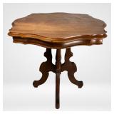 Louis Philippe Style Scalloped Wood Accent Table