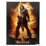 Johnny Depp Signed Pirates of Caribbeant Poster