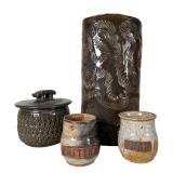 Signed Contemporary Studio Art Pottery Vessels