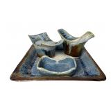 Marc Hansen Studio Art Pottery Stoneware Tea Set