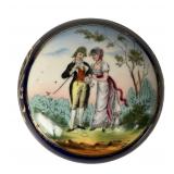 19th C French Porcelain Dresser Box Courting Scene