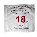 Tiger Woods Signed 2001 British Open Golf Pin Flag