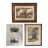 Herbert Lewis Fink Hand Signed LE Etchings