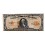 1922 US $10 GOLD CERTIFICATE NOTE