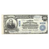 1902 US $10 BLUE SEAL NATIONAL BANK NOTE