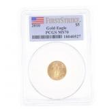 2010 AMERICAN GOLD EAGLE $5 COIN PCGS MS 70
