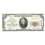 1929 US $20 NATIONAL CURRENCY BROWN SEAL NOTE