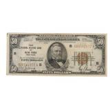 1929 BROWN SEAL FEDERAL RESERVE BANK OF NY $50 NOT