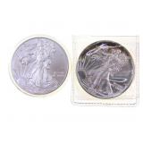 AMERICAN EAGLE 1OZ FINE SILVER $1 COINS 1989 & 201