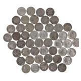 20TH C. US SILVER ROOSEVELT & MERCURY DIMES $5 FAC