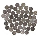 20TH C. US SILVER ROOSEVELT & MERCURY DIMES $5 FAC