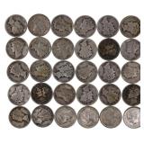 20TH C. US SILVER ROOSEVELT & MERCURY DIMES $3 FAC